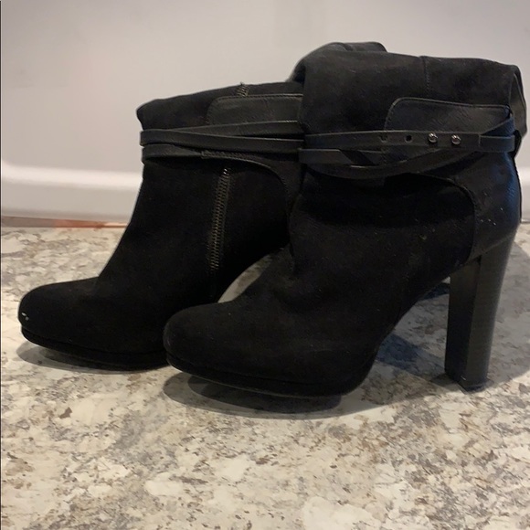Black wide calf high heel boots - Picture 2 of 4